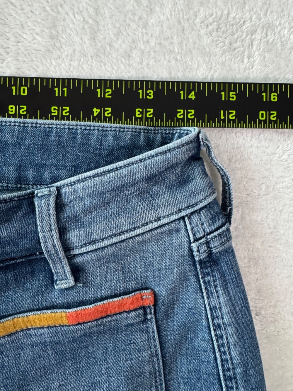 NYDJ Jeans Marilyn Straight Clean Horizon SZ 6 Ankle Raw Hem Multi Color Pockets - Picture 13 of 16